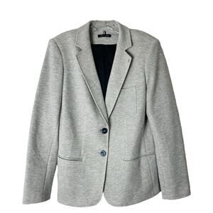NEW Tommy Hilfiger grey knit button preppy stretchy academia office blazer 10